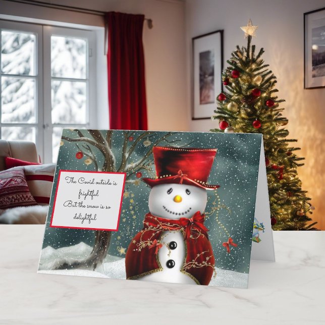 Julkort Snögubbe anpassar foto och Namn Helgkort (Skapare uppladdad)