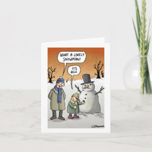 Julkort - snögubbe av aska kort