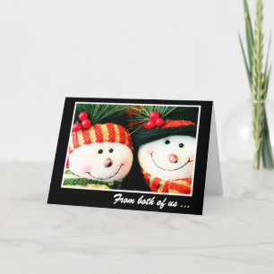 Julkort--Snögubbe och Snowwoman Helgkort
