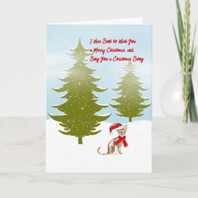 Julkort som säljs av en katt helgkort (Framsida)