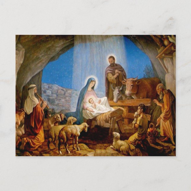 Julkort, stallet i Betlehem Vykort (Framsida)