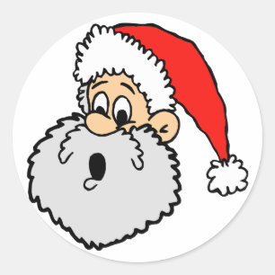 Julkort - Stickers Runt Klistermärke