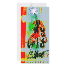 Julkort, strålande Julgran