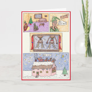 Julkort - tecknad, "över det bästa ", helgkort