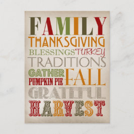 Julkort - Thanksgiving Vykort