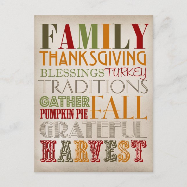 Julkort - Thanksgiving Vykort (Framsida)