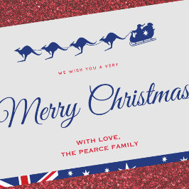 Julkort till Australien Känguru släde 