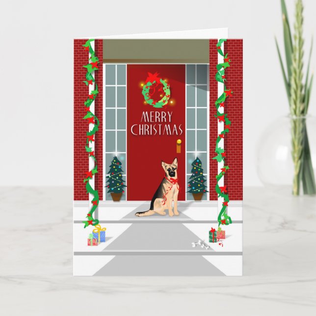 Julkort - tysk herdejul helgkort (Framsida)