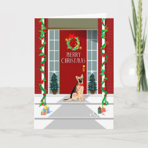 Julkort - tysk herdejul helgkort