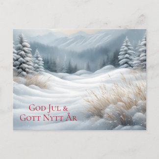 Julkort - Vackert vinterlandskap med snö Helg Vykort