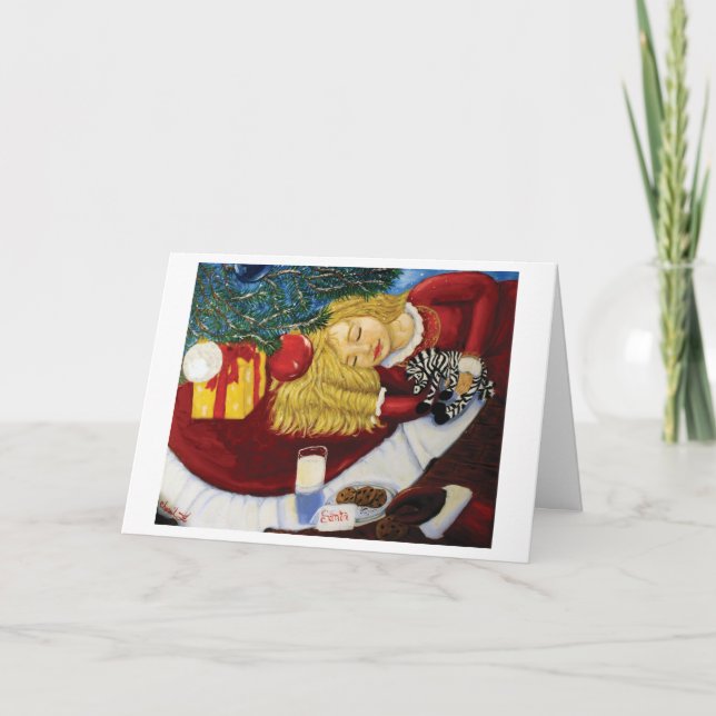Julkort - Väntar på tomten Helgkort (Framsida)