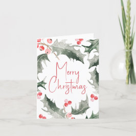 Julkort Vattenfärg Botaniskt holly Helgkort