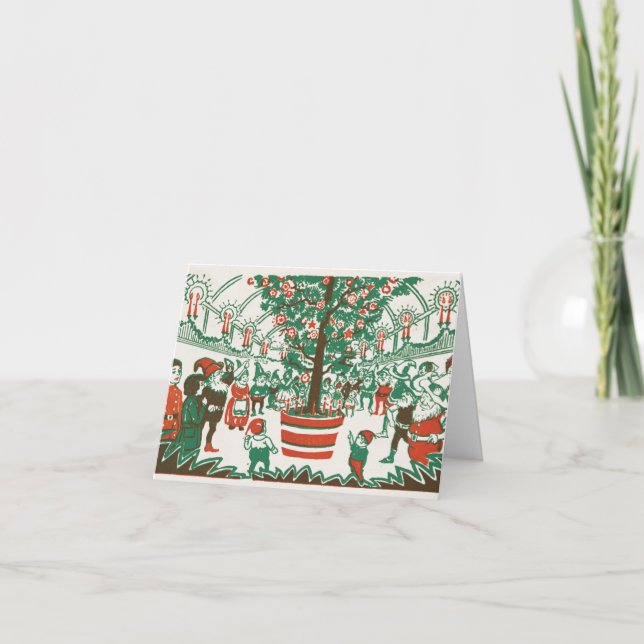 Julkort vintage-Stil Helgkort (Framsida)