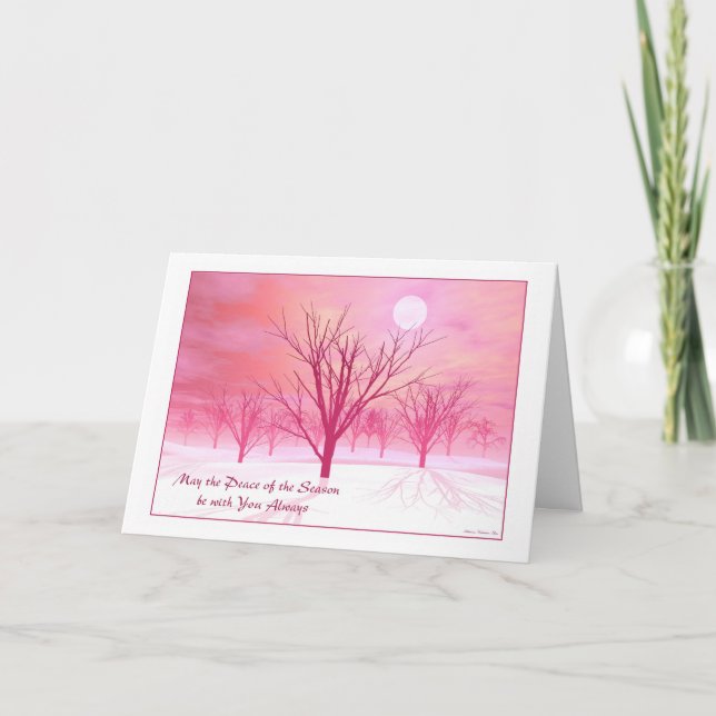 Julkort - "vinterträd ", helgkort (Framsida)