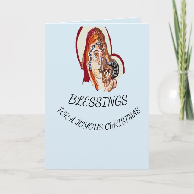 Julkort Virgin Mary och Lord Jesus Kristus Helgkort (Framsida)