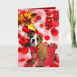 Julkort Xmas Hund Valp Hjärtan Helgkort