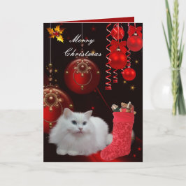 Julkort Xmas Katt Helgkort