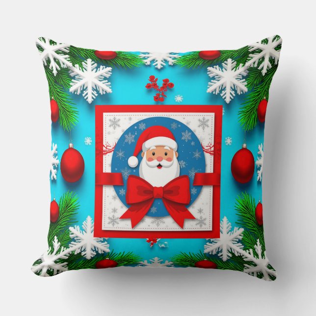 Julkortdesign med jultomten kudde (Framsida)
