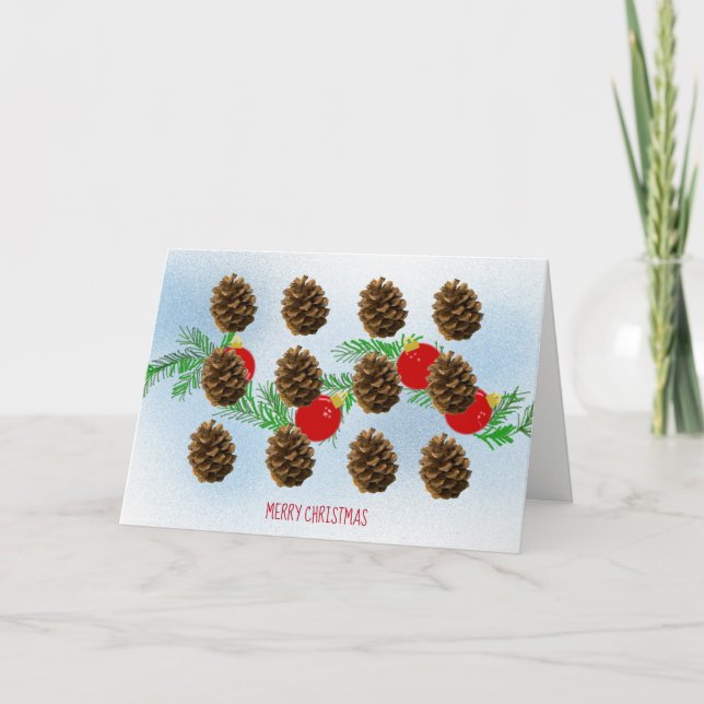 Julkortet Boughand Pinecones Helgkort (Framsida)