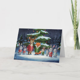 Julkortet Cute Forest Animals - Woodland f Helgkort