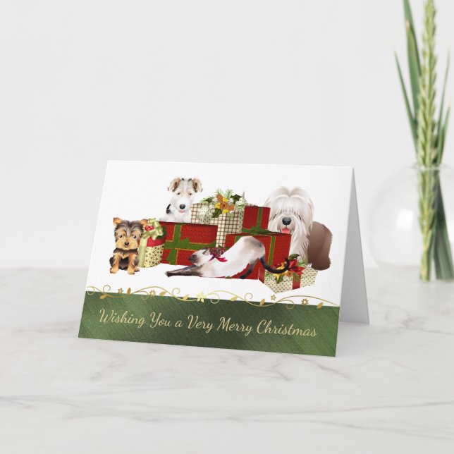 Julkortet Cute Hundar och Cats Helgkort (Framsida)