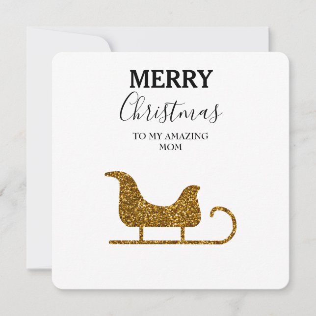 Julkortet Fantastisk Mamma - jultomtens sleigh (Framsida)