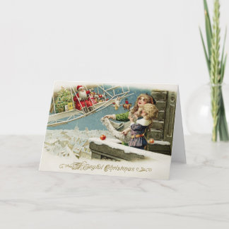 Julkortet för flygande jultomte helgkort