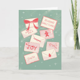 Julkortet för julhälsningssäsongen i Santa Mail Kort