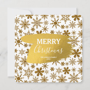 Julkortet Golden Glitter Snöflingor