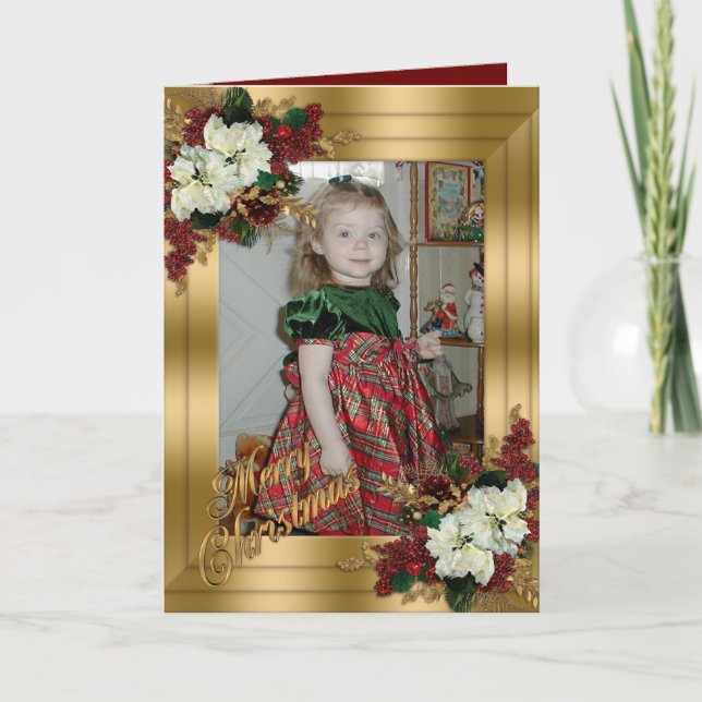 Julkortet guld och elegant Victorian Helgkort (Framsida)