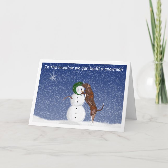 Julkortet Houla och Snögubbe Helgkort (Framsida)