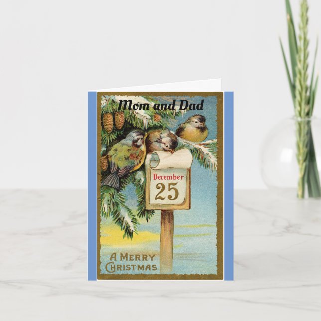 Julkortet mamma och Pappa Helgdag Helgkort (Framsida)