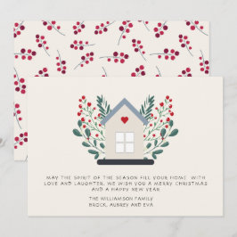 Julkortet Rustic Land House och Berries Julkort