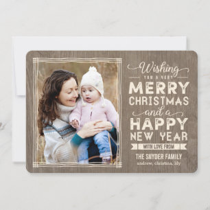 Julkortet Rustic Önskemål Helgdag Photo Card Julkort