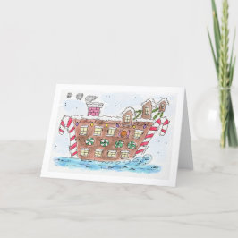 Julkortet "Santa Boat" Helgkort