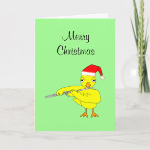 Julkortet Santa Cap Flute Chick Kort