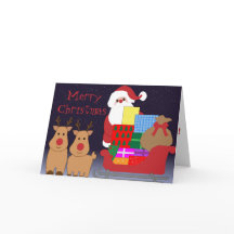 Julkortet Santa & Reindeer