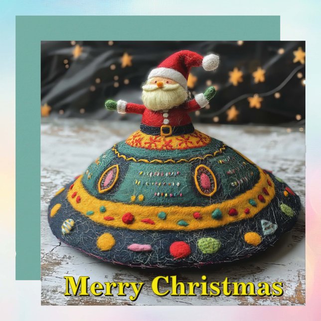 Julkortet Santa & UFO Julkort (Skapare uppladdad)
