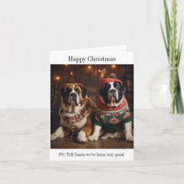 Julkortet St Bernard Hundar Kort
