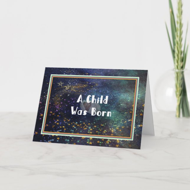 Julkortets Religiösa Ett barn föddes Kort (Framsida)