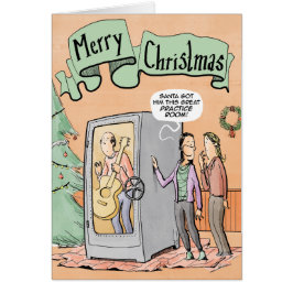 Julkortgitarren övar rum hälsningskort