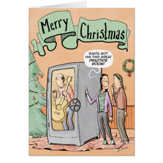 Julkortgitarren övar rum hälsningskort