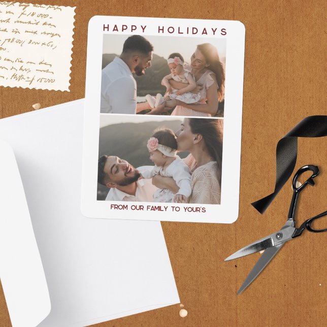 Julkortsmall för Röda Familjen Julkort (Family Christmas Cards Holiday Custom Template)