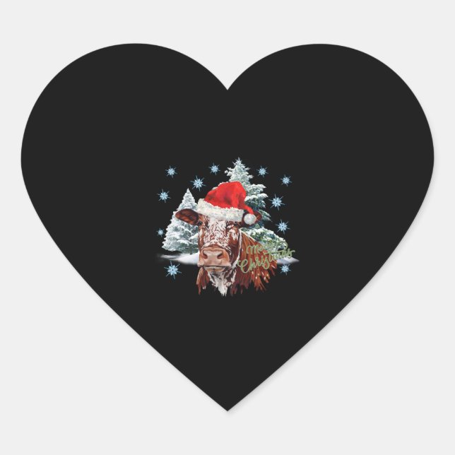 Julkott Hjärtformat Klistermärke (Framsida)
