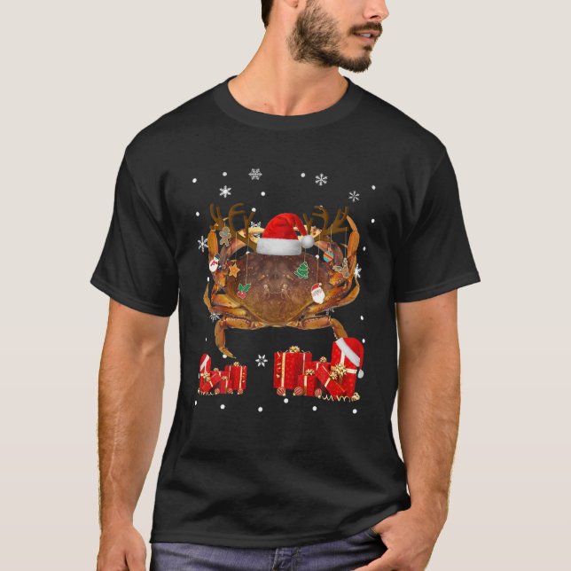 Julkrabb Funny Santa Reindeer Crab Älskare Gif T Shirt (Framsida)
