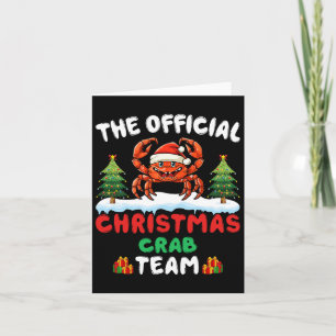 Julkrabb-teamet - Crab Wearing Santa Hat Julafton Kort