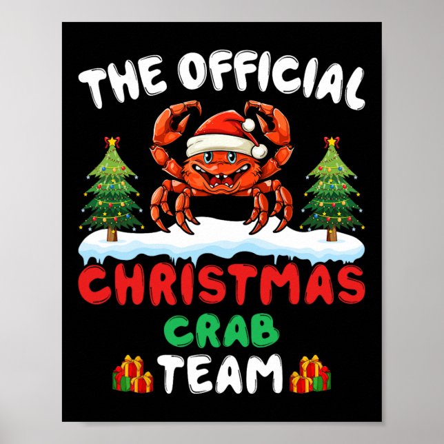 Julkrabb-teamet - Crab Wearing Santa Hat Julafton Poster (Framsidan)