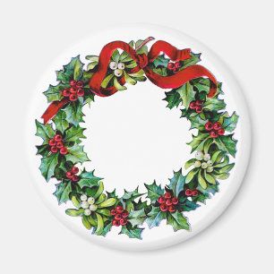 Julkran av järneken och mIstletoen Magnet