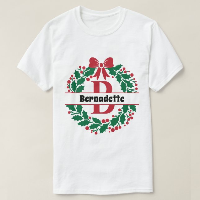 Julkrandefamiljen som matchar Namn brev B T Shirt (Design framsida)