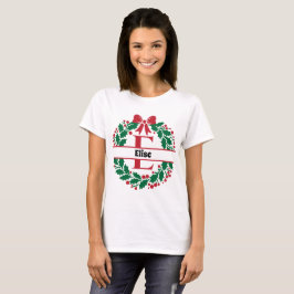 Julkrandefamiljen som matchar Namn brev E T Shirt